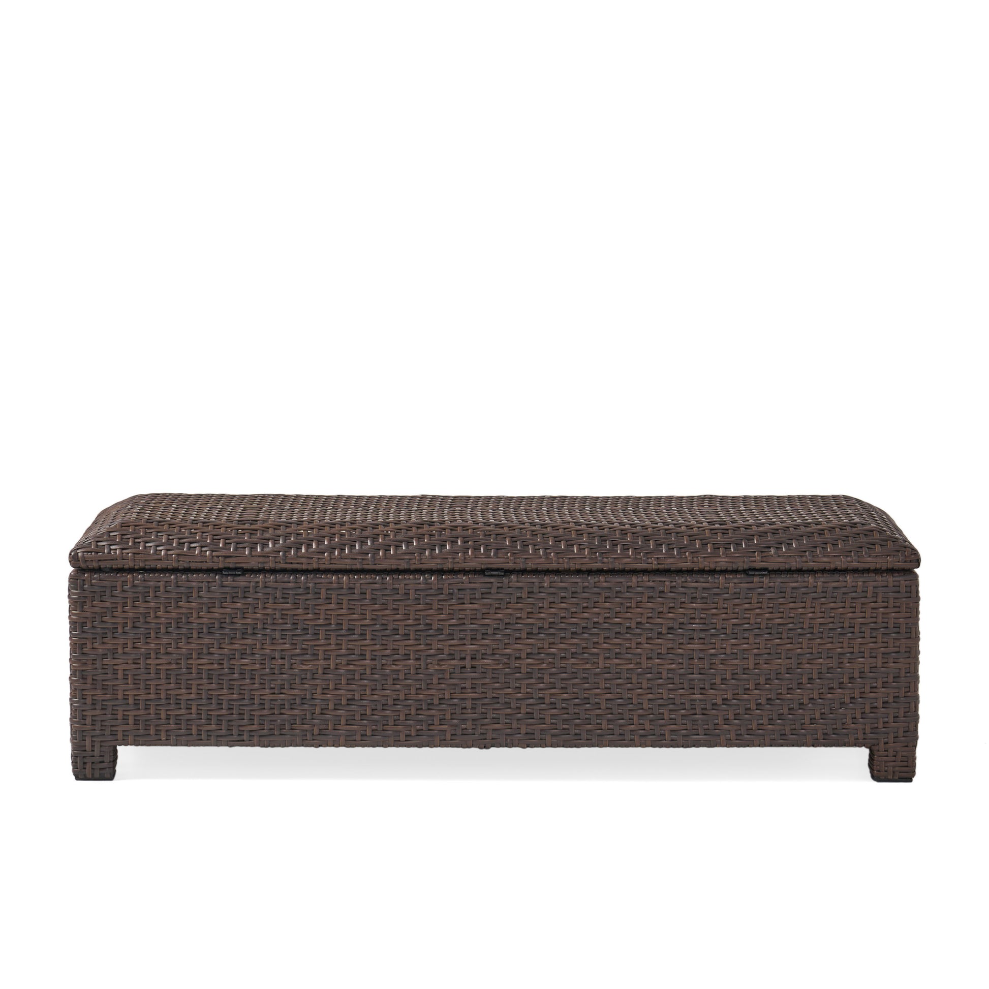 Santiago Pe Wicker Storage Bench Brown Multi Rattan