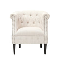 Chair Ottoman Beige Fabric