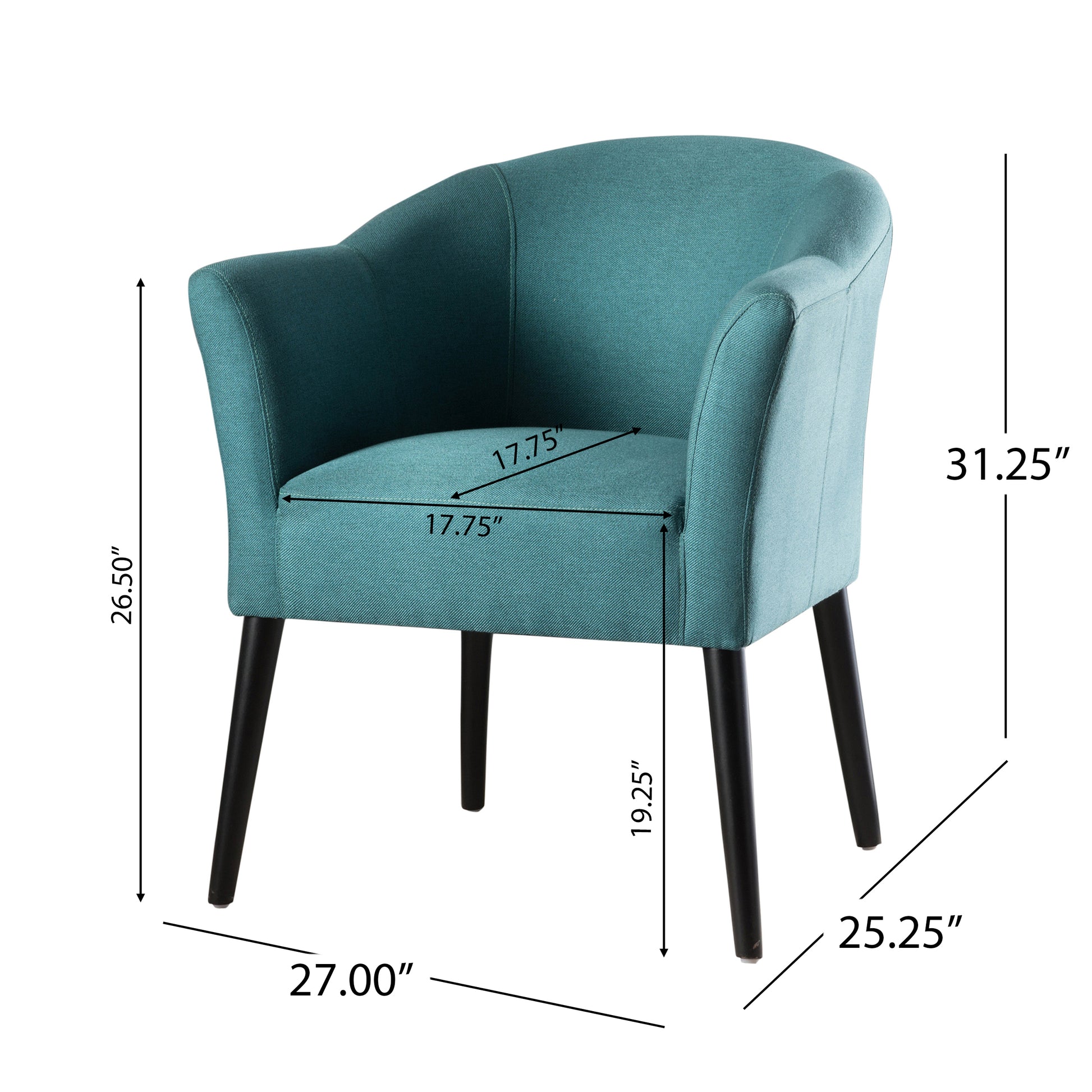 Arm Chair Teal Fabric