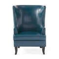 Canterbury Hi Back Wing Chair Teal Leather