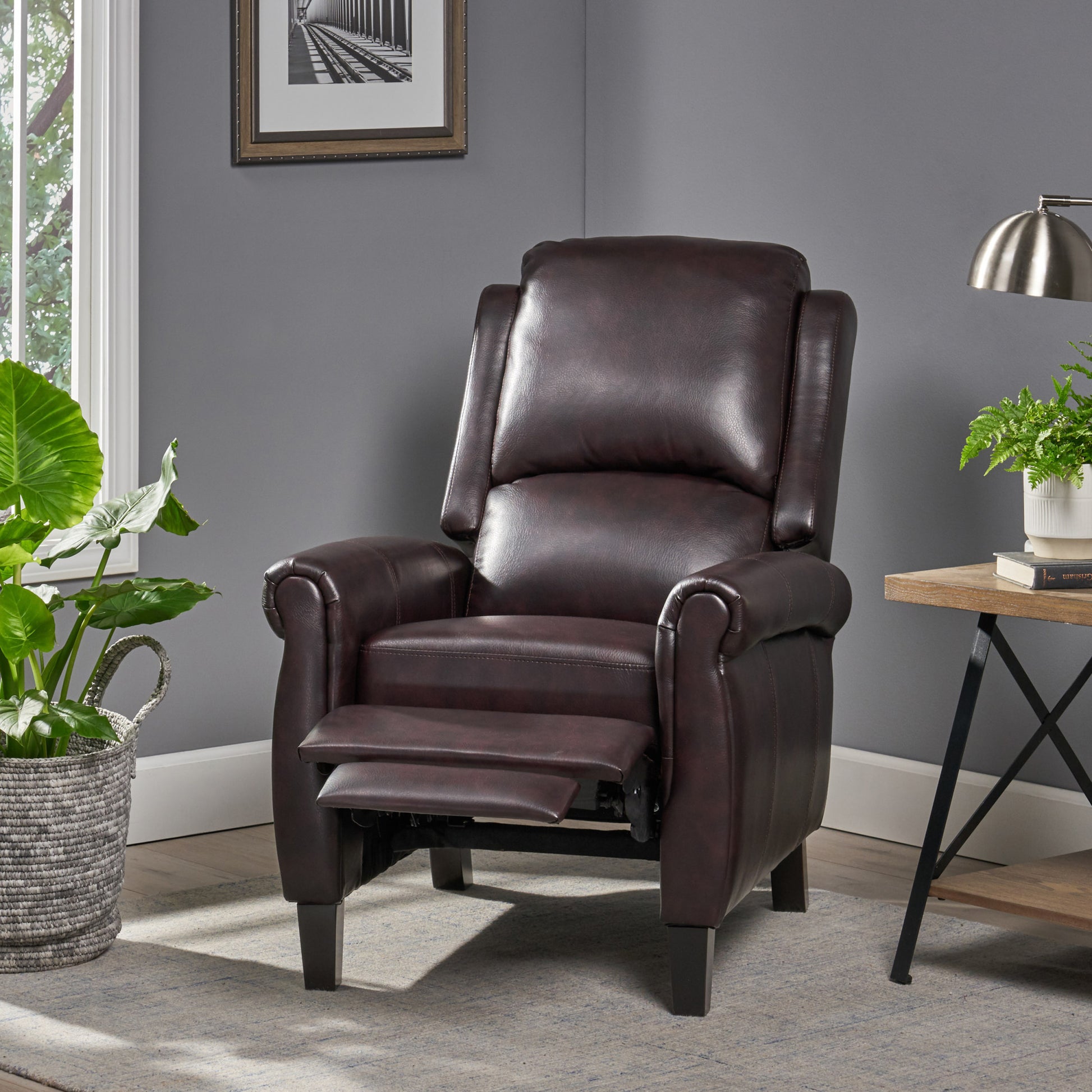 Recliner Burgundy Pu