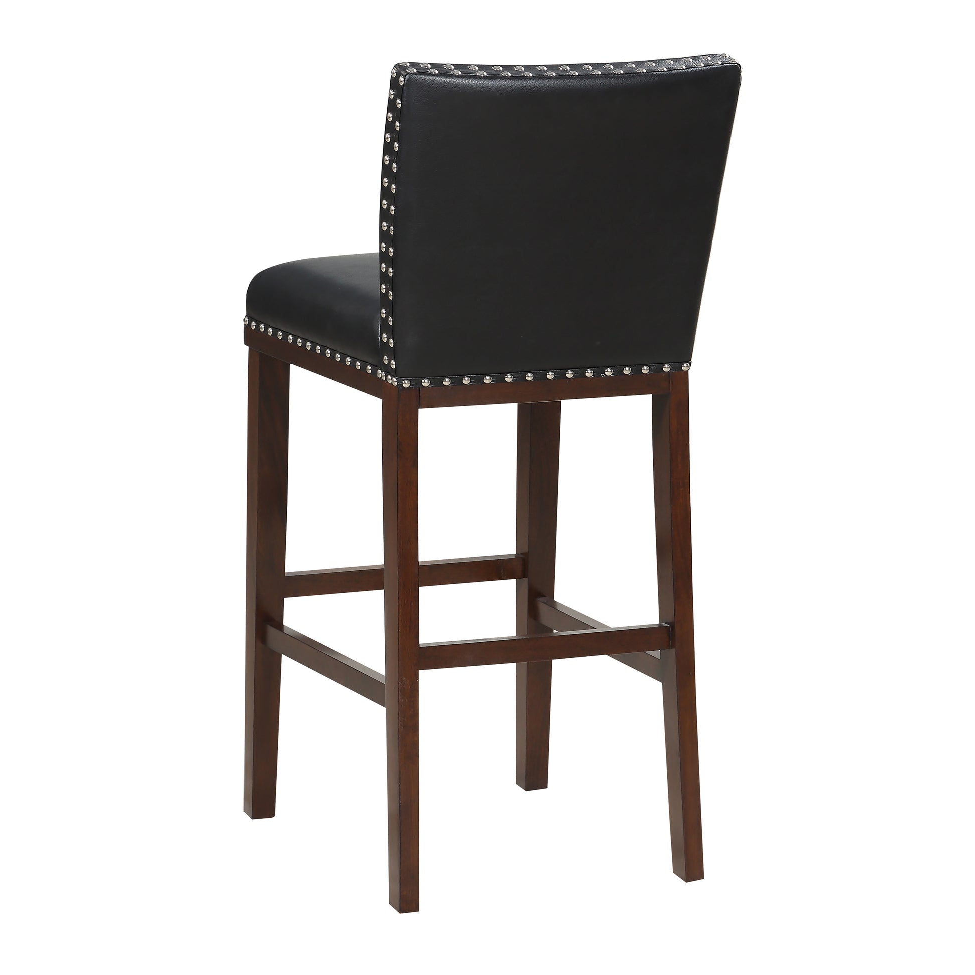Tiffany Bar Chair Set Of 2 Black Black Faux Leather
