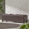 Santiago Pe Wicker Storage Bench Brown Multi Rattan