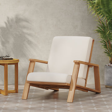 Paloma Club Chair Beige Acacia Wood