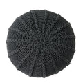 Knited Pouf Dark Grey Cotton