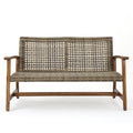 Hampton Wood Wicker Seat Natural Grey Acacia Wood