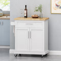 Kitchen Cart White Wood