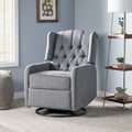 Classic Design, Manual Recliner Chair With 360 Degree Swivel Charcoal Fabric