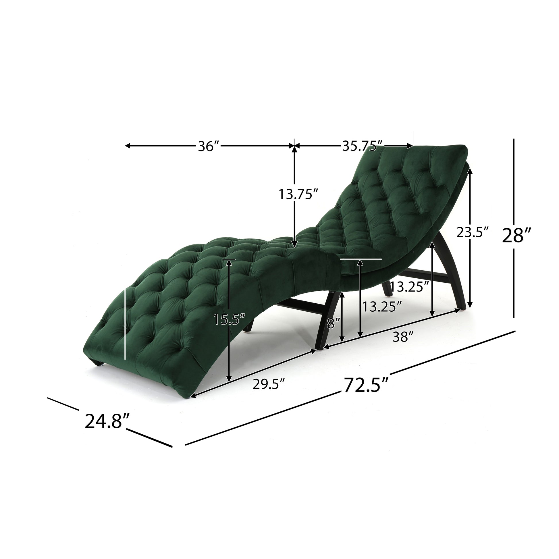 Chaise Lounge Emerald Altay Velvet