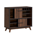 Hudson Wine Cabinet Walnut Black Rubber Wood