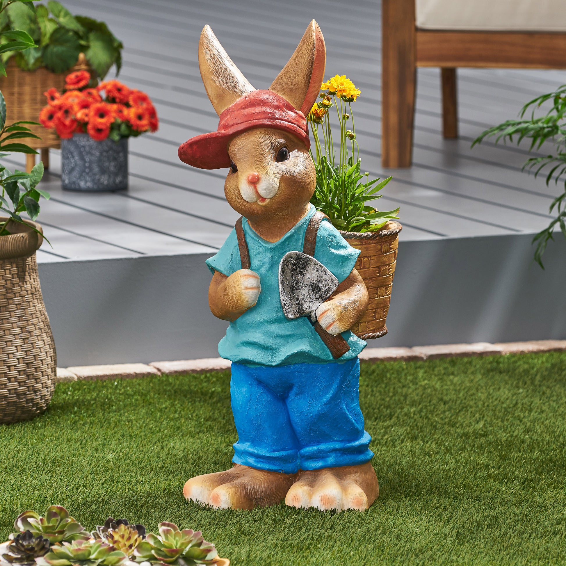 Mgo Rabbit Planter Blue Brown Magnesium Oxide