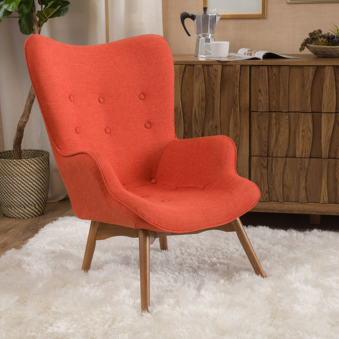 Contour Chair Orange Fabric