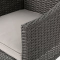 Antibes Dining Chair Grey Grey Silver Pe Rattan Iron Waterproof Fabric