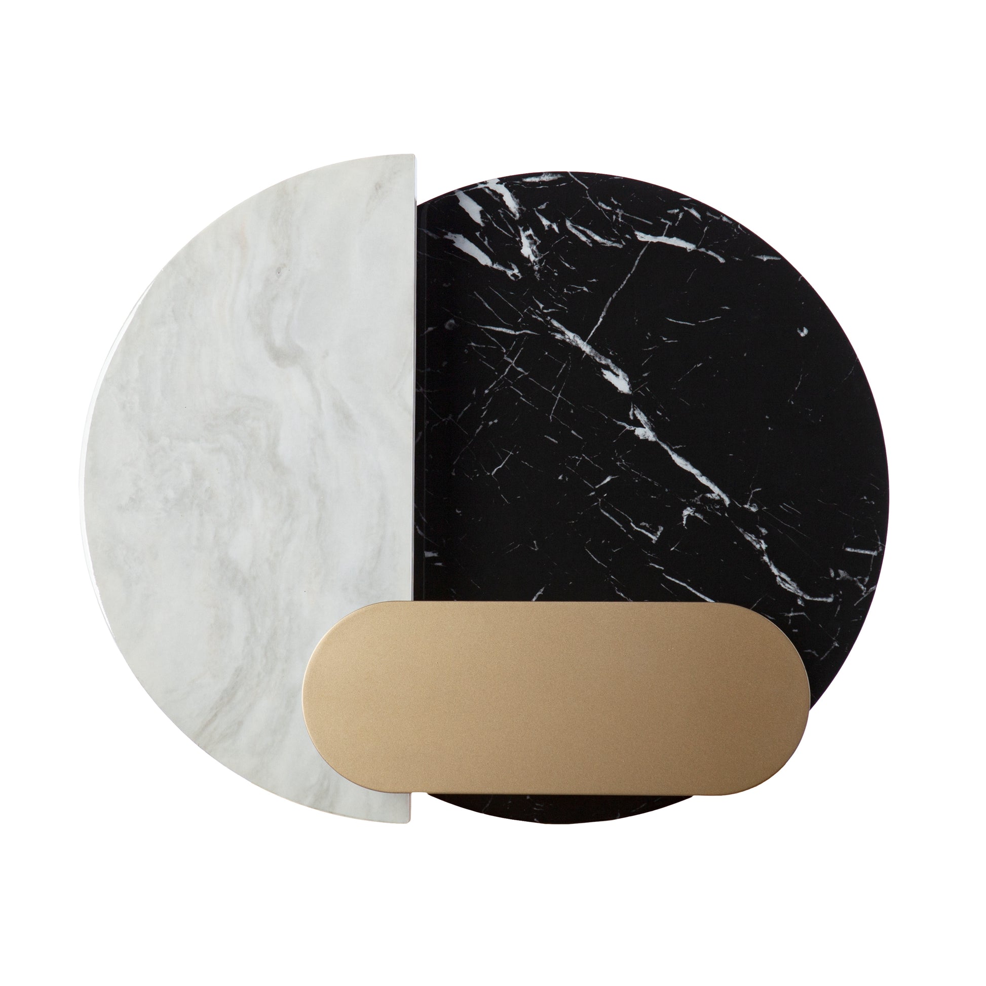 Arcklid Faux Marble End Table W Storage Black Iron