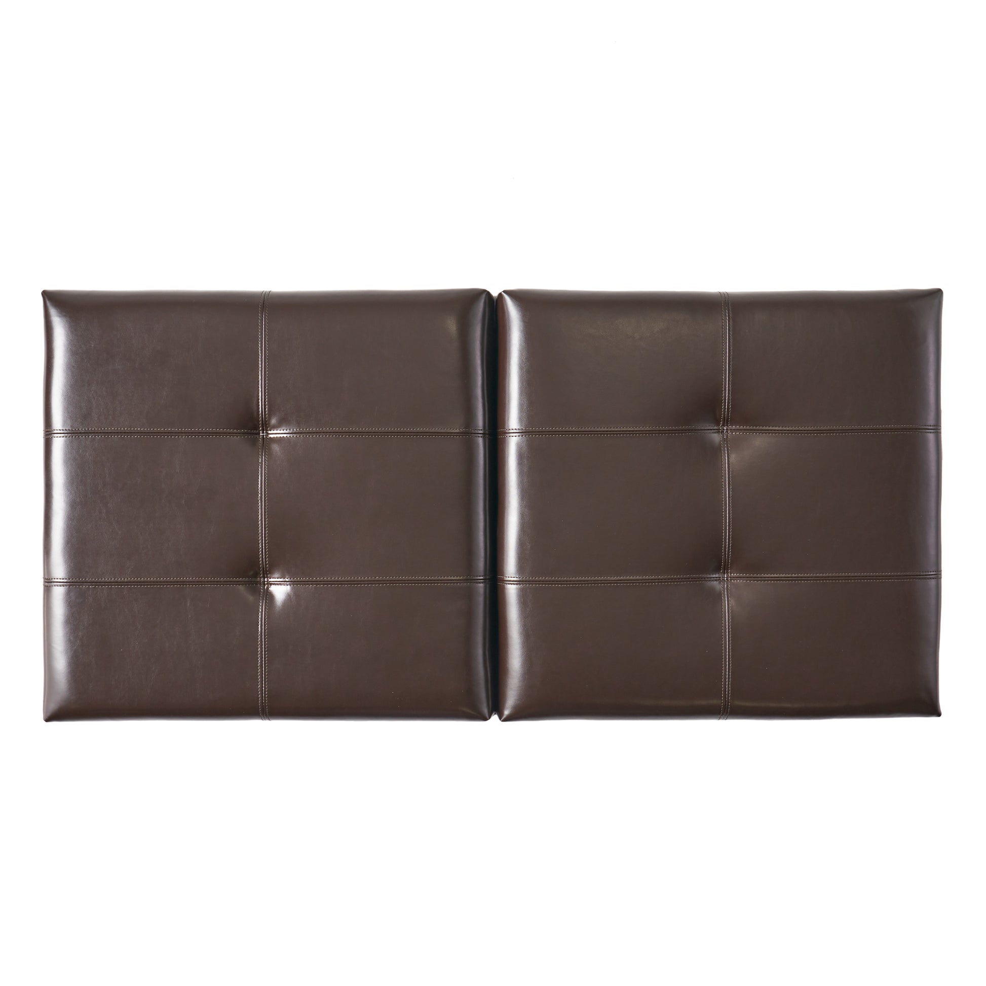 Alfred Ottoman Dbl Top Brown Pu Leather