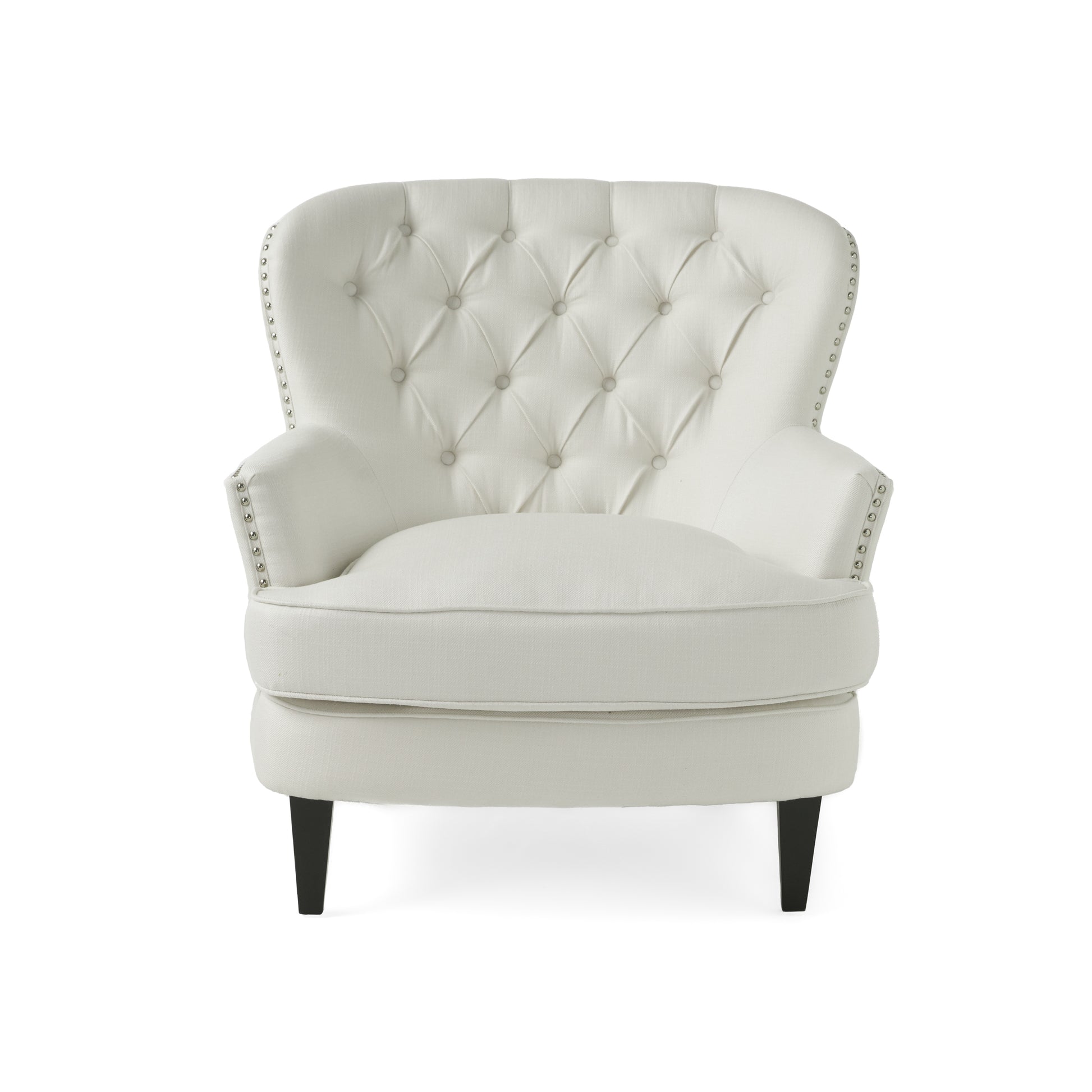 Modern Accent Chair Upholstered Foam Filled Living Room Chairs Comfy Reading Chair Mid Century Modern Chairarmchair For Living Room Bedroom Ivory Fabric