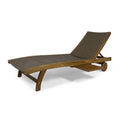 Banzai Chaise Lounge With Pull Out Tray Brown Leather