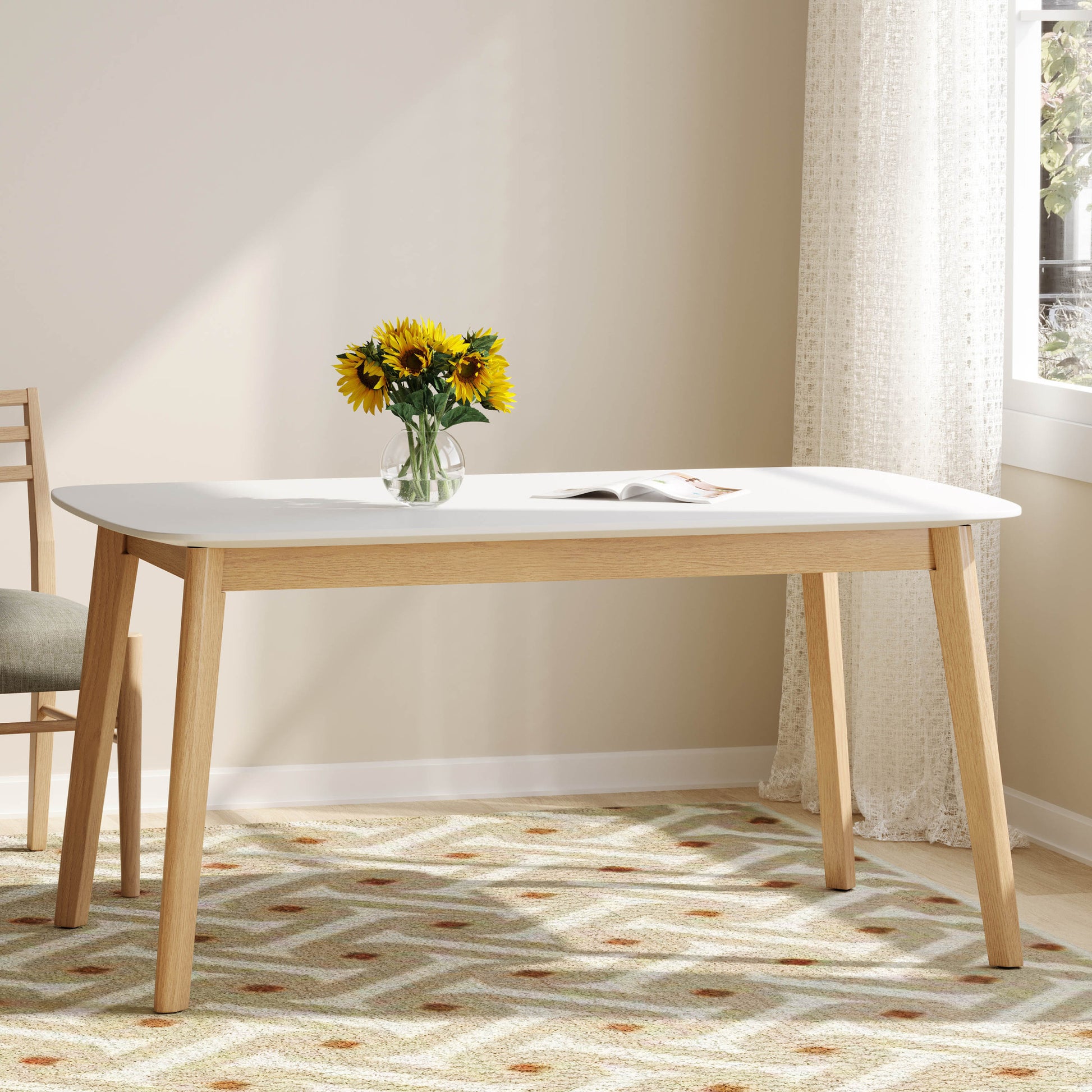 Dining Table White Oak Mdf