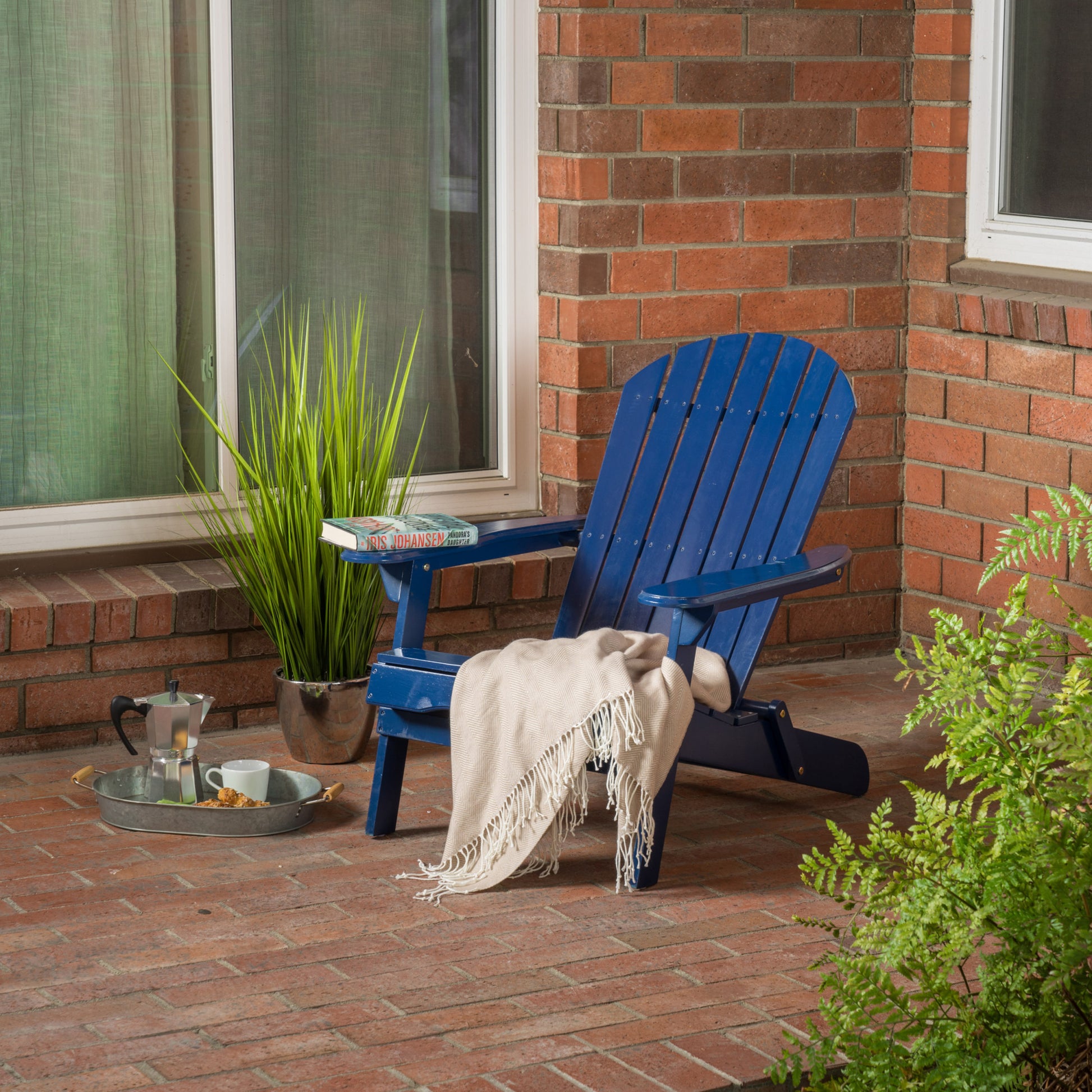 Malibu Adirondack Chair Blue Acacia Wood