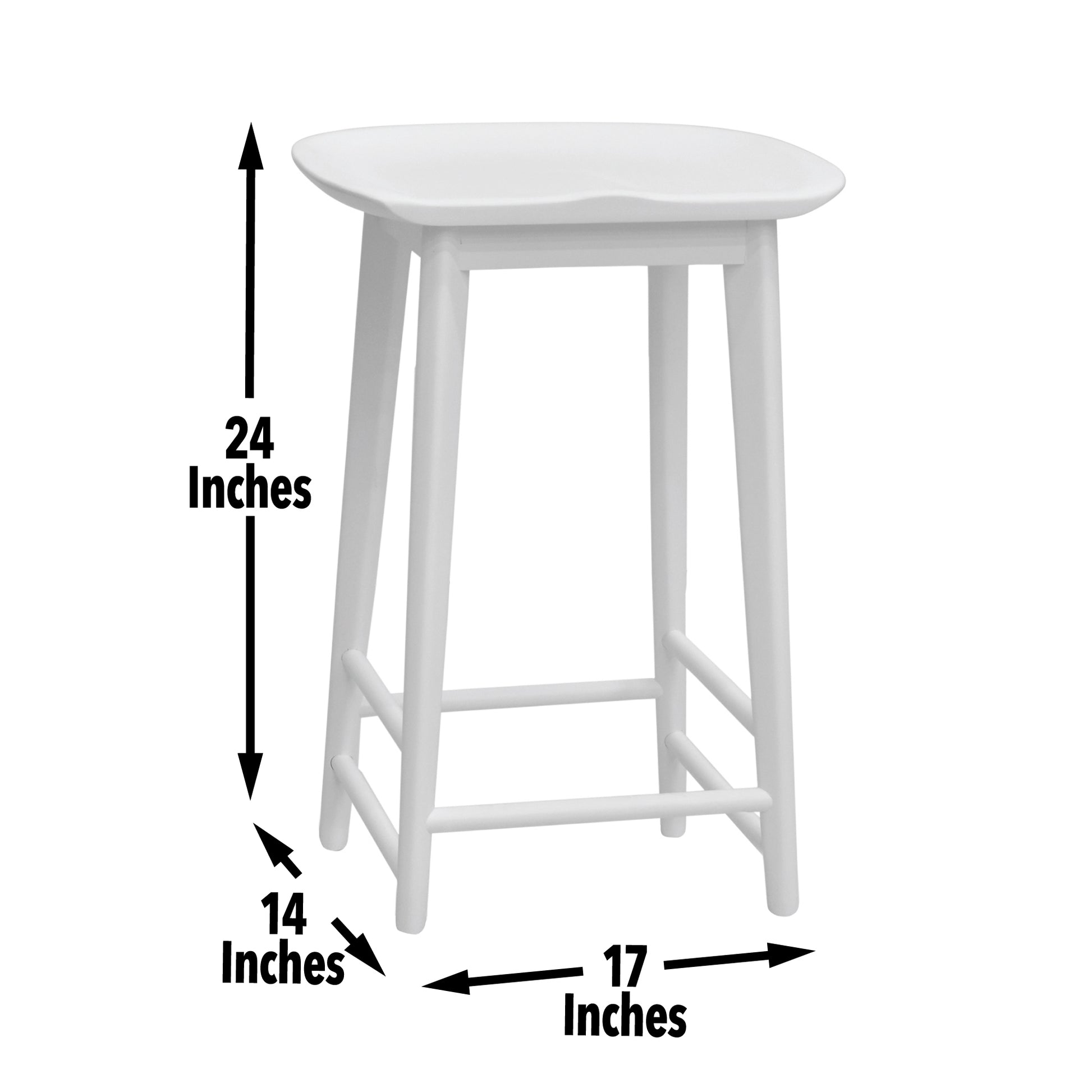 Hilton Counter Stool White White Wood