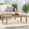 Acacia Wood Outdoor Coffee Table, Light Brown, 14'' H X 23.5'' W X 39.5'' L Brown Acacia Wood