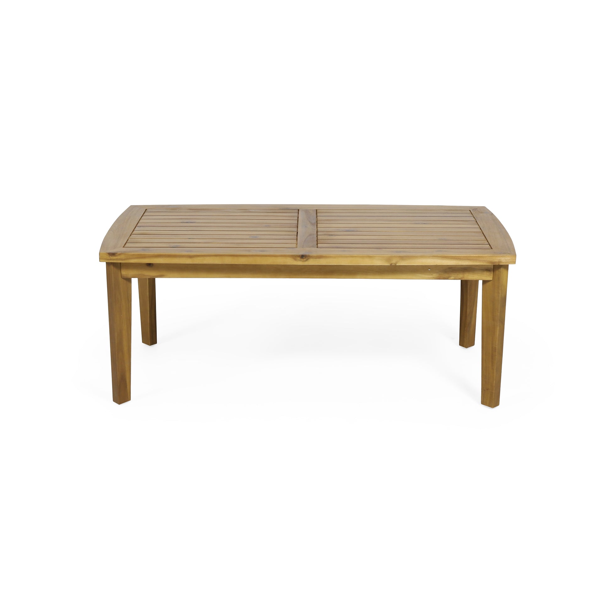 Outdoor Acacia Wood Rectangular Coffee Table, Teak, 43.25" W X 23.50" D X 17.00" H Brown Acacia Wood