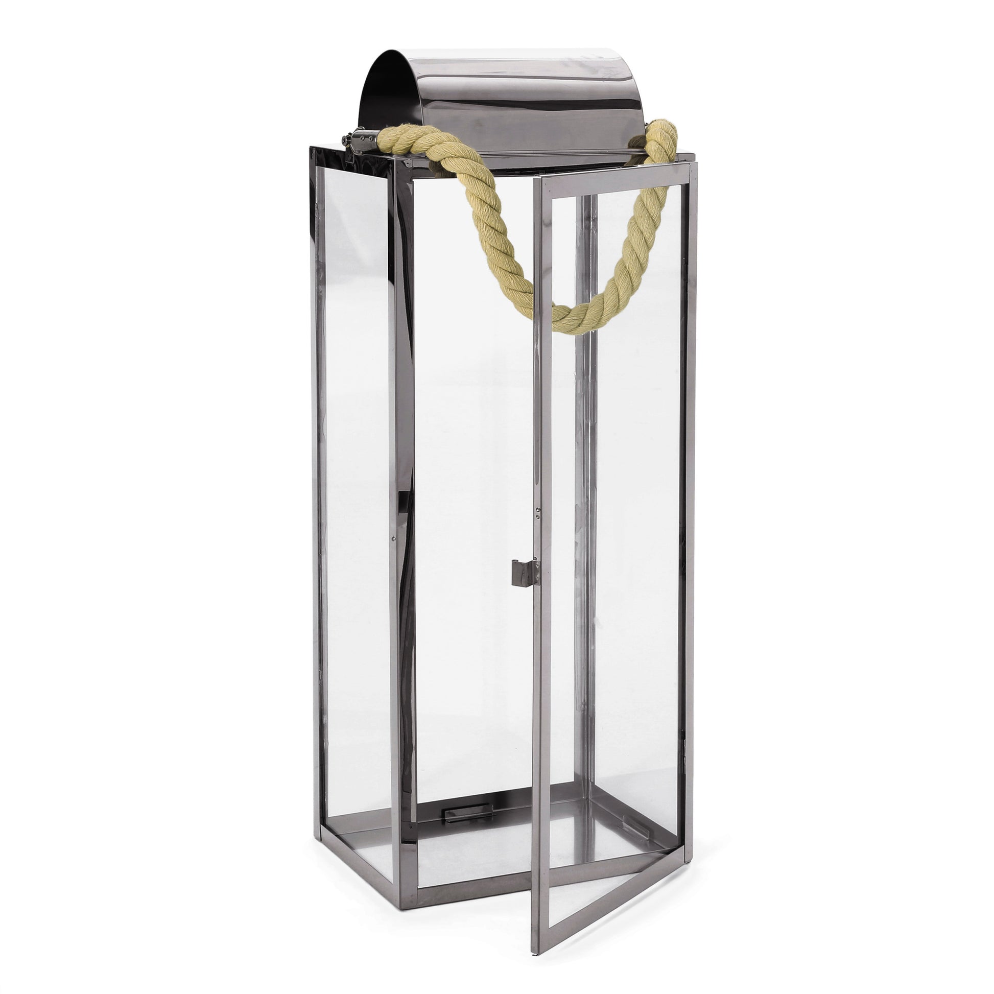 Larry 22"H Stainless Steel Lantern Silver Stainless Steel