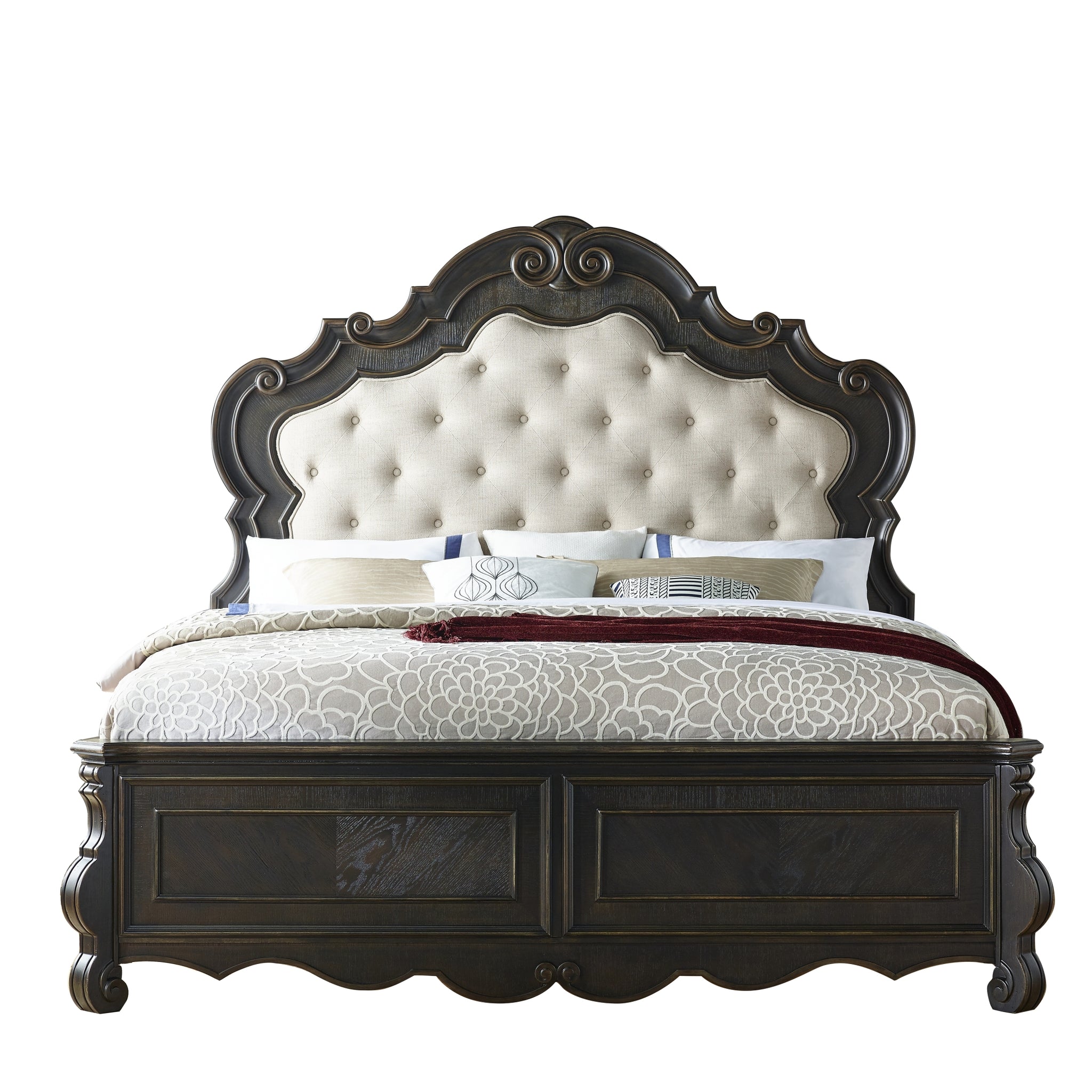 Rhapsody King Bed Dark Brown King Dark Brown Faux Leather