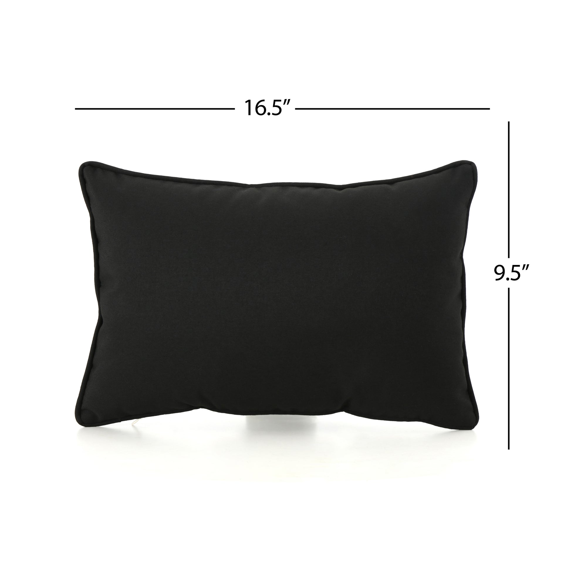 Coronado Rectangular Pillow Black Fabric