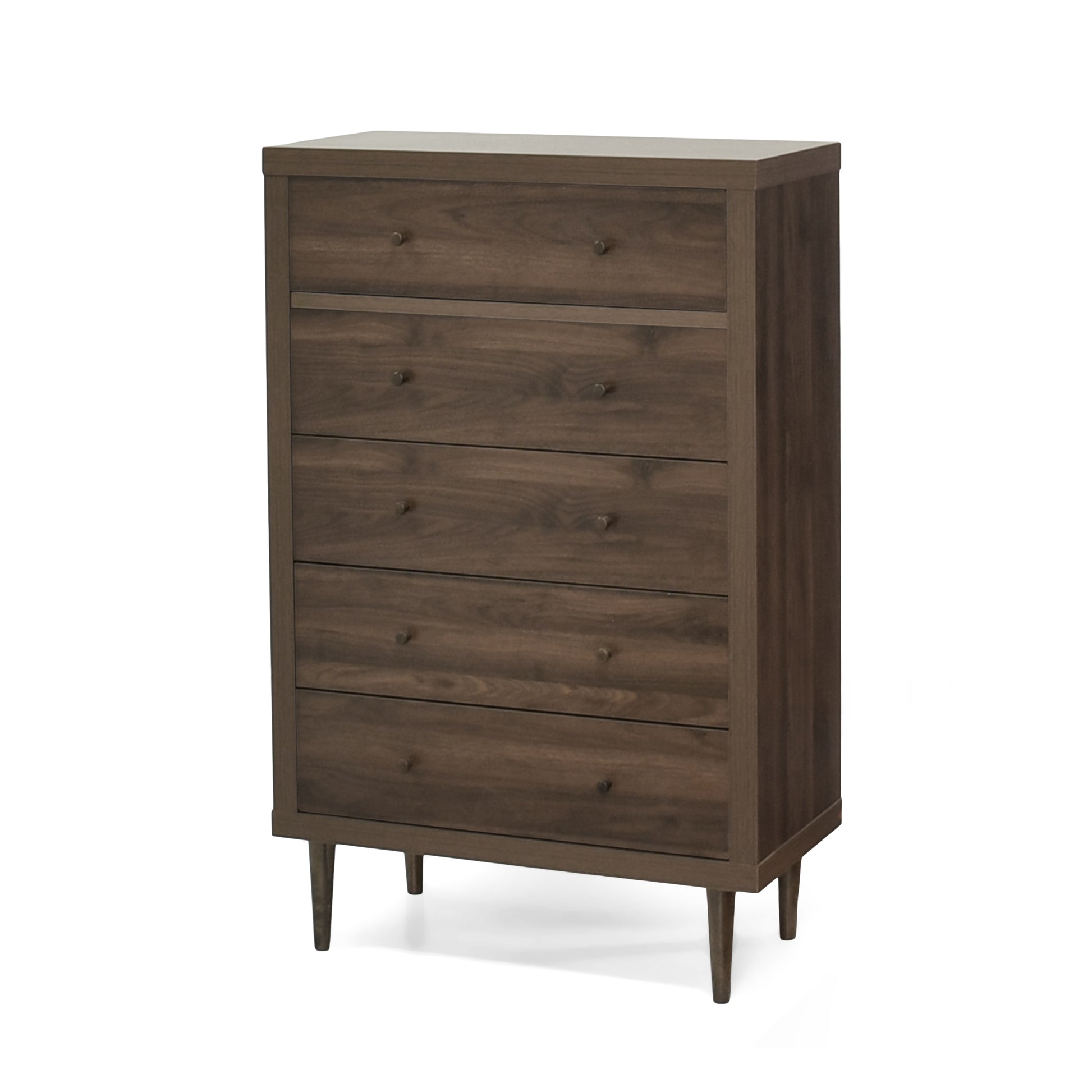 Nordic 5 Drawer Chest Walnut Mdf