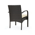 Cordoba Kd Pe Wicker Dining Chair Brown Beige Pe Rattan Iron Waterproof Fabric