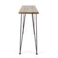 Denali Industrial Wood And Metal Bar Table Brown Acacia Wood