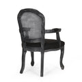 Dining Chair Black Wood Fabric