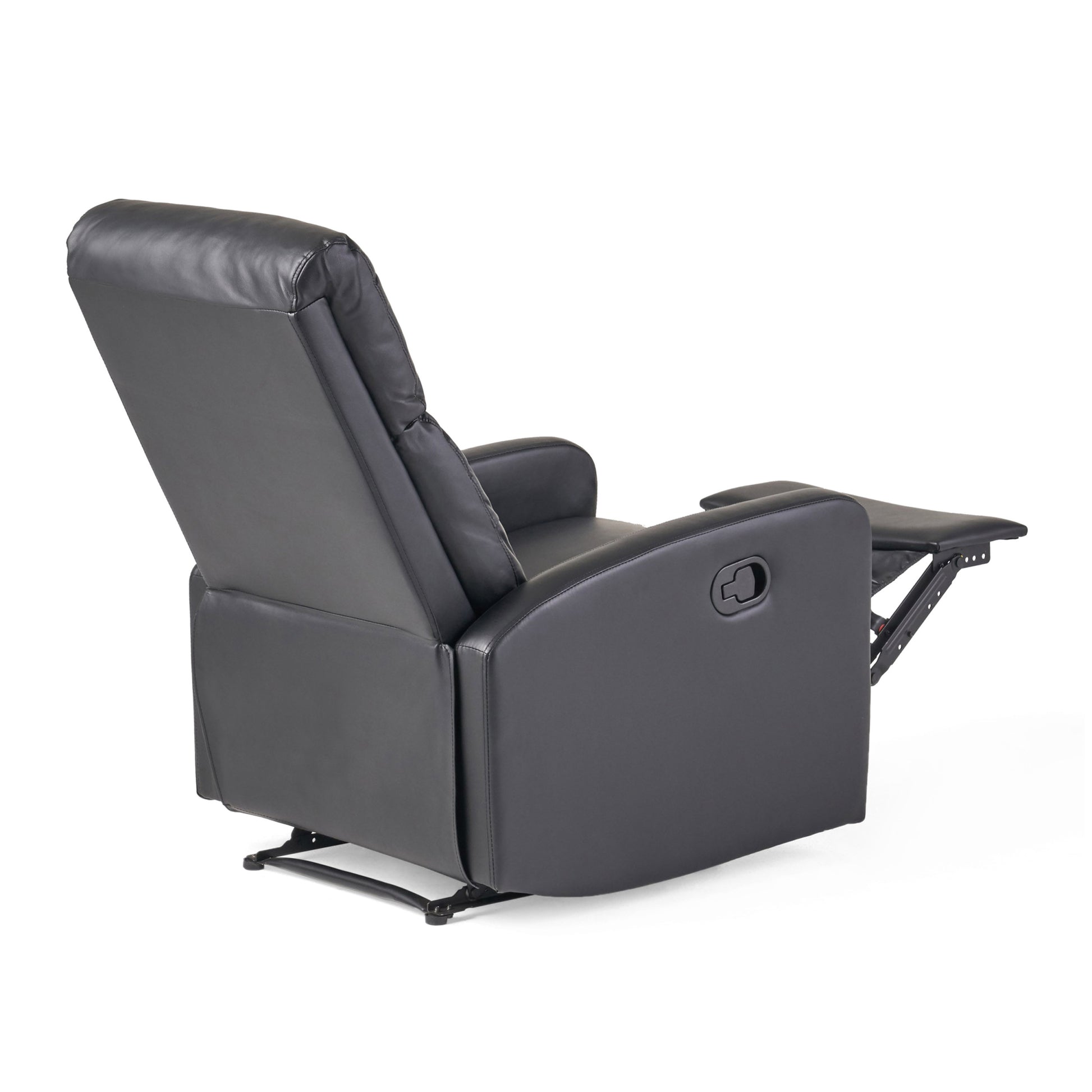 26" Wide Faux Leather Manual Standard Recliner Black Pu