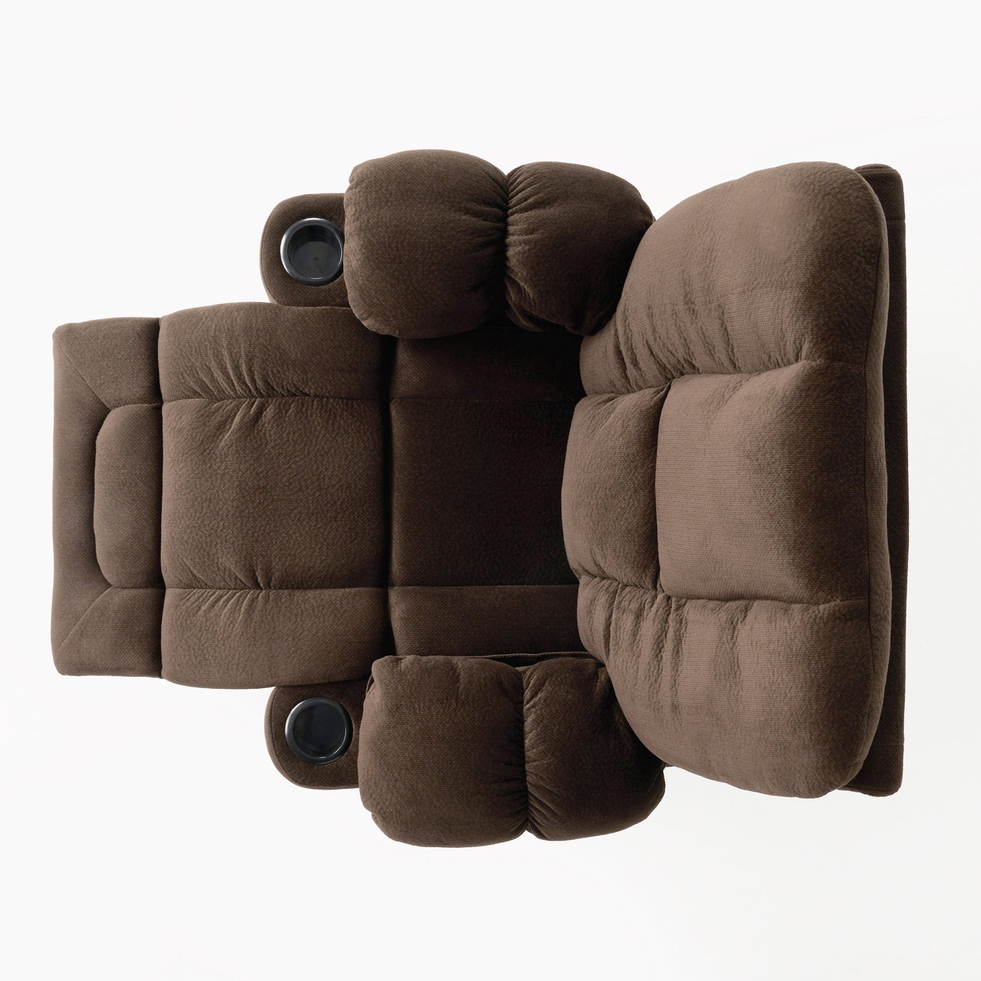 Luxurious Manual Recliner Chair In Chocolate With Skin Friendly Fabric And Dual Cup Holders Chocolate Fabric