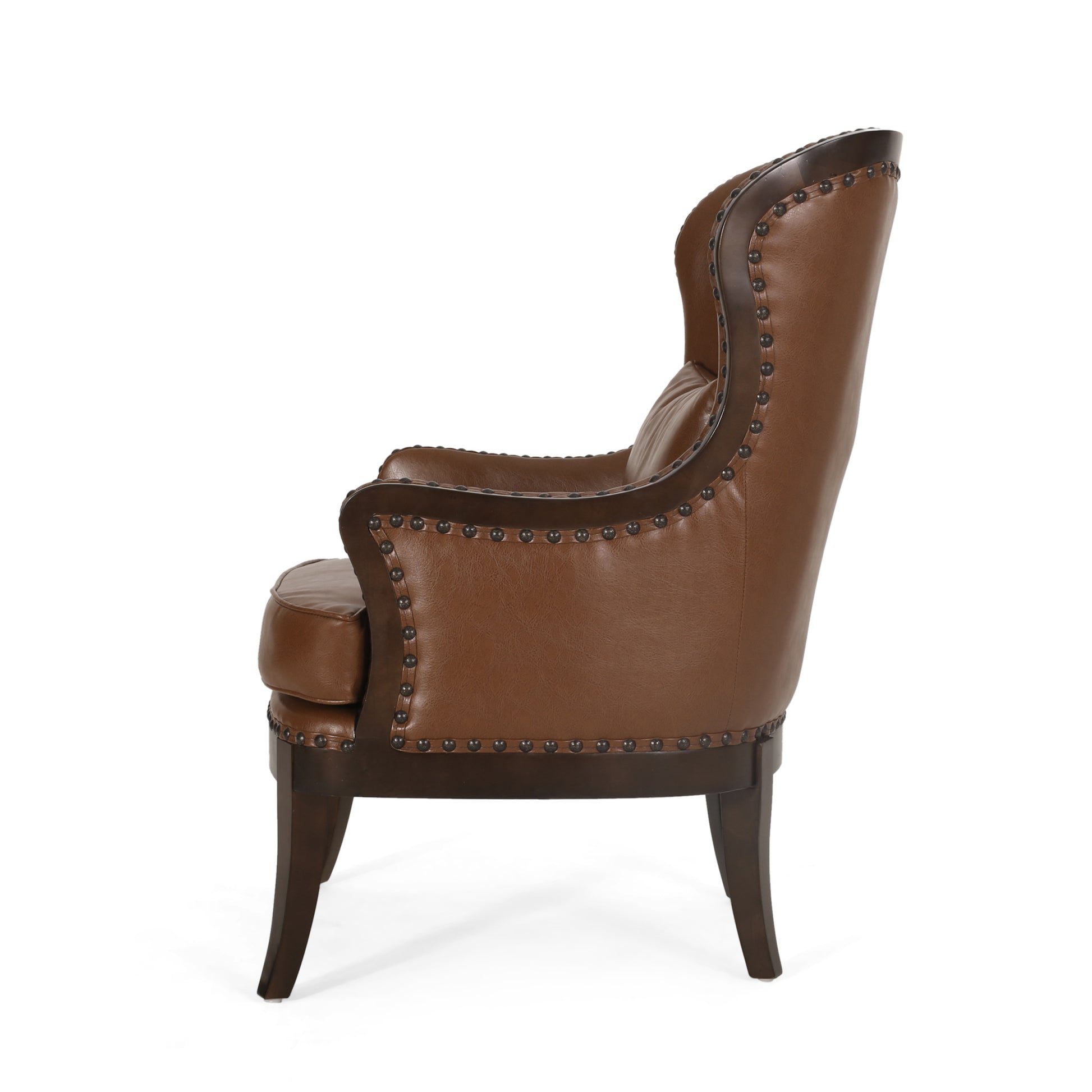 Accent Chair Light Brown Pu