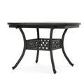 Outdoor Expandable Aluminum Dining Table, Black Sand Finish Black Aluminium