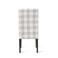 Dining Chair Grey Plaid Fabric