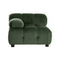 Sectional Modular Sofa L Retro Green Velvet 1 Seat