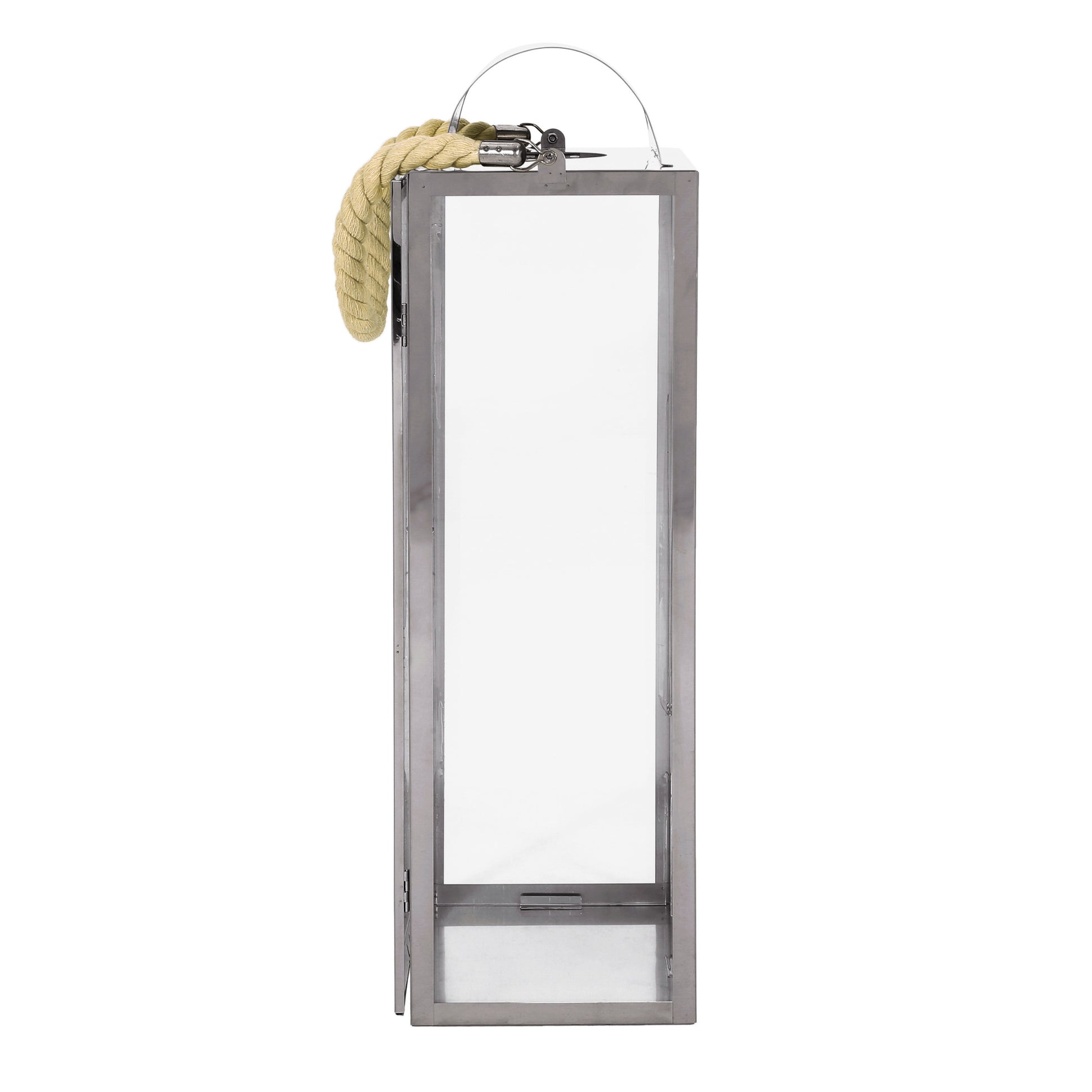 Larry 22"H Stainless Steel Lantern Silver Stainless Steel