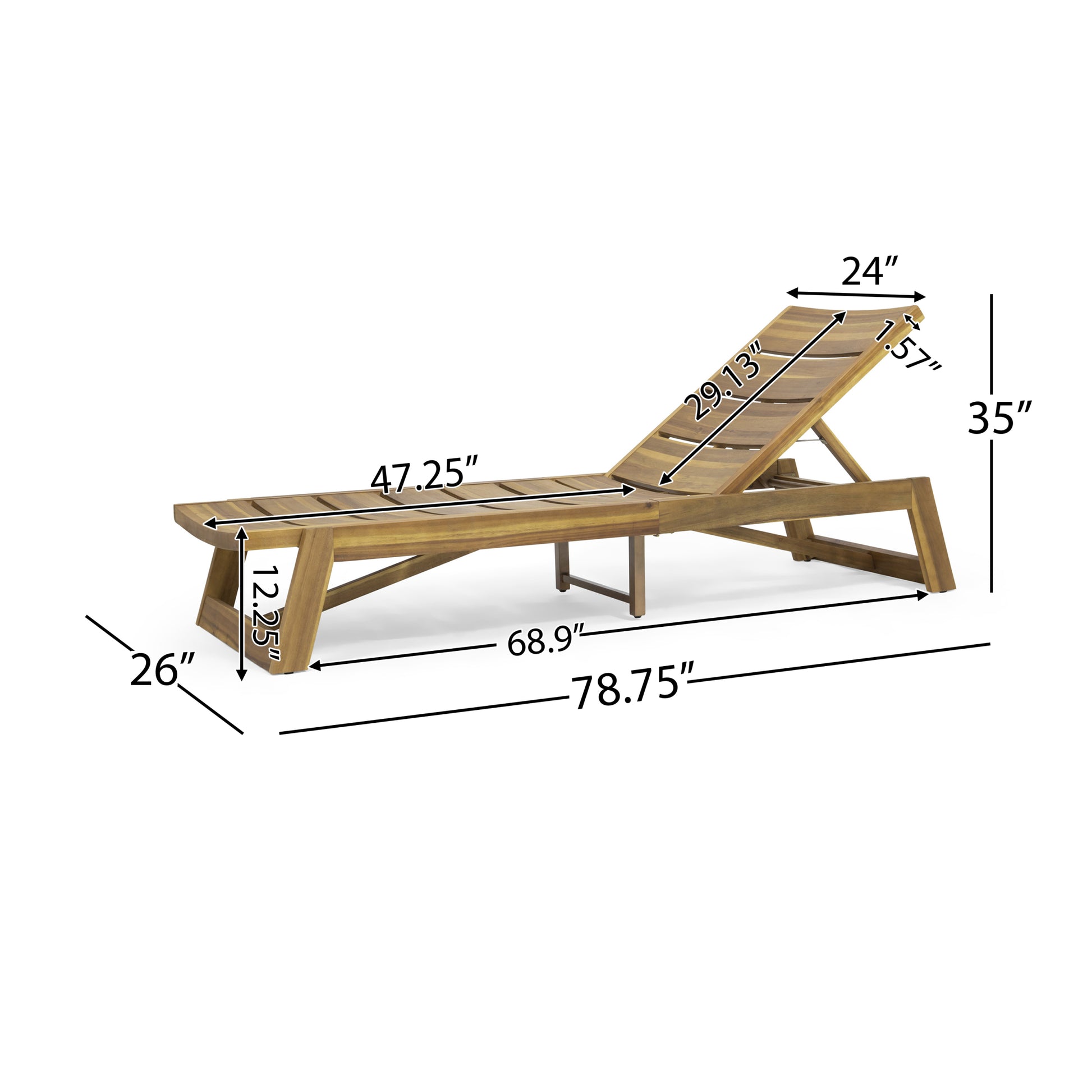 Maki Chaise Lounge Set Of 2 Yellow Brown Solid Wood Mdf