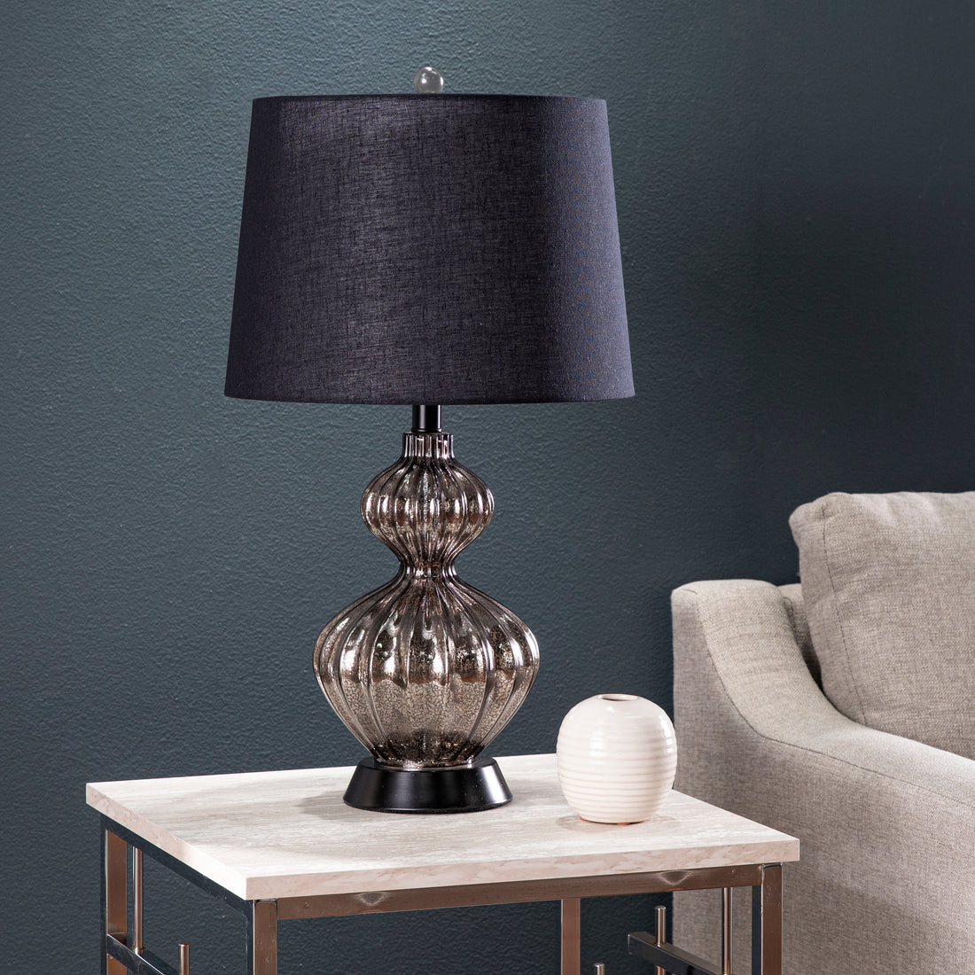 Lyratta Table Lamp Black Glass