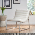 Wilmouth Roll Occassional Chair White Metal & Wood