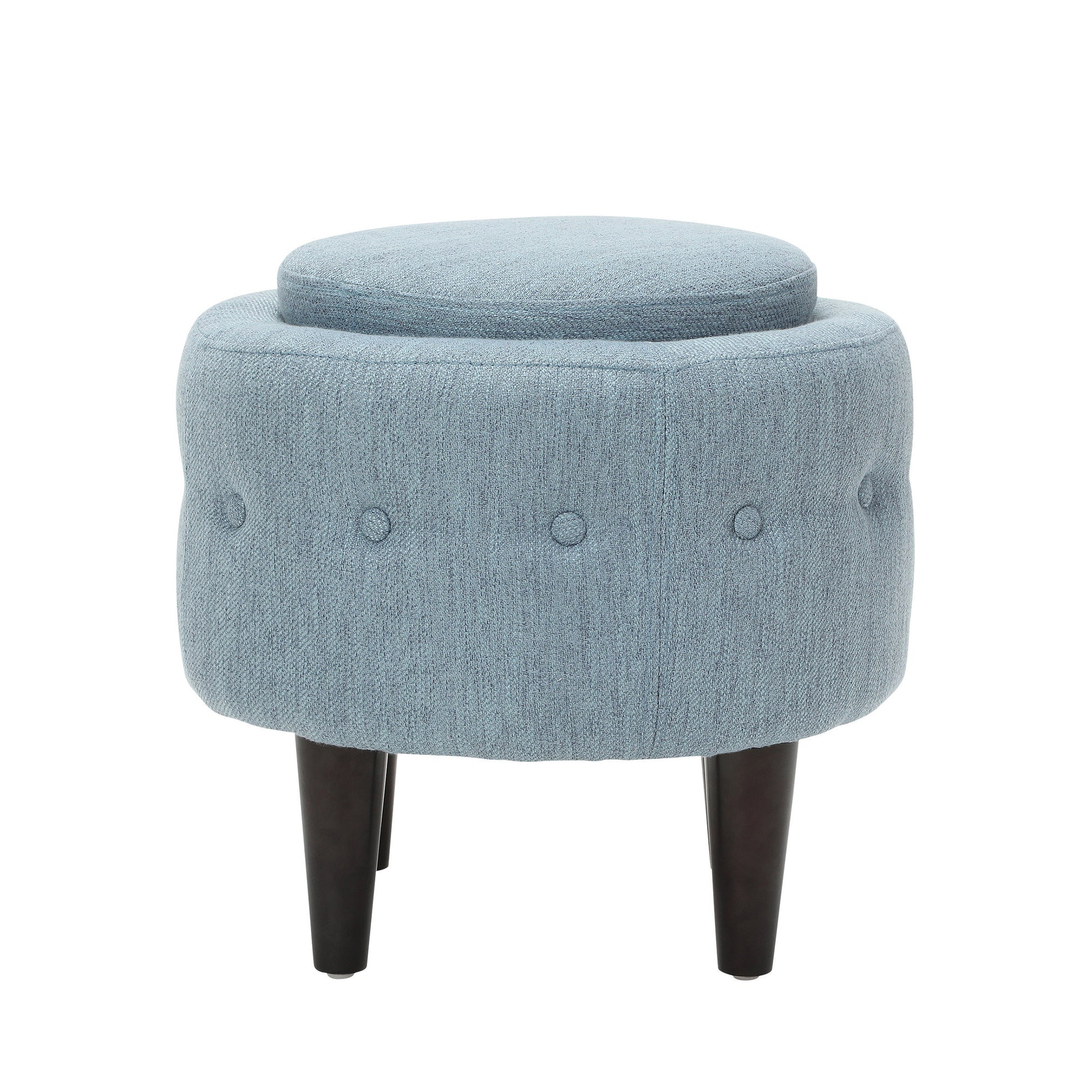 Chair Ottoman Light Blue Fabric