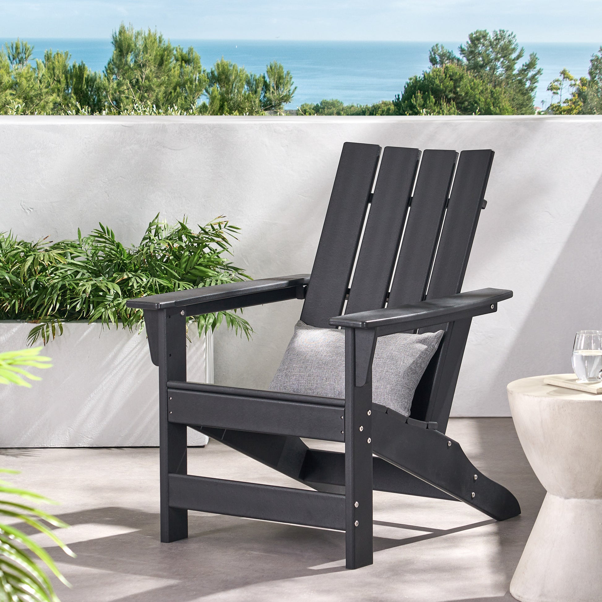 Encino Adirondack Chair Black Hdpe