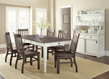 Cayla 7 Piece Dining Set Dark Brown Dark Brown Wood