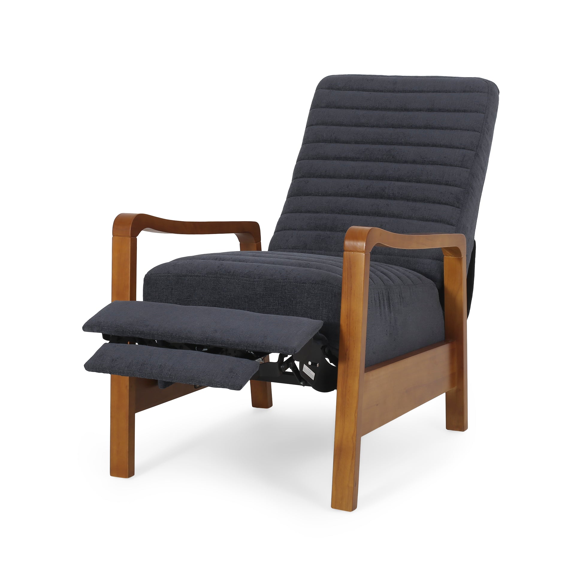 Fabric Wood Hand Recliner Charcoal Fabric