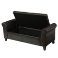 Hayes Armed Storage Bench Brown Pu