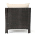 Antibes Armchair Brown Pe Rattan Iron Waterproof Fabric