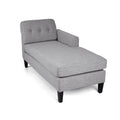 Right Chaise Lounge Light Grey Fabric 3 Seat